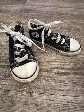 Converse Kids Black and White High-Top Canvas Sneakers